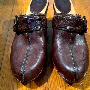 Frye platform mules